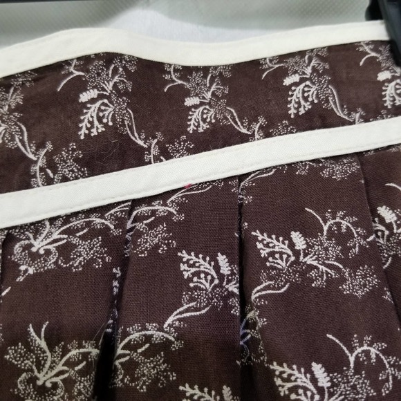 Vintage Alphorn Trachtenmode Von Adler Skirt Dirndl Brown Print Cotton 42 - Picture 4 of 12